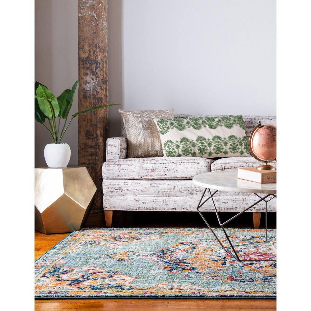 Unique Loom Penrose Collection Area Rug - Alexis (8' x 10' Rectangle Green/Black)