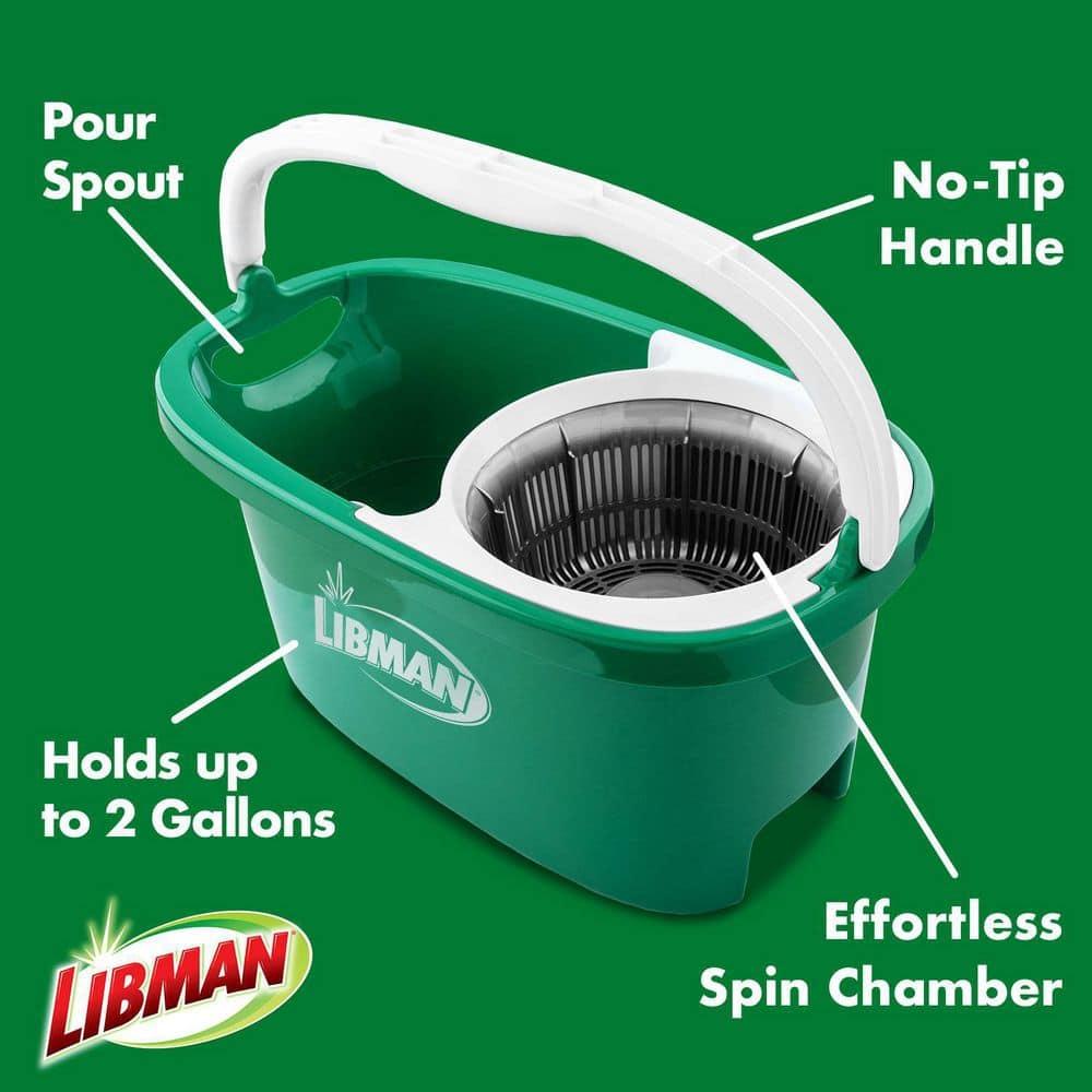 Libman Tornado Spin Mop and Bucket System | All-in-One Floor Cleaning Kit with Advanced Microfiber Head