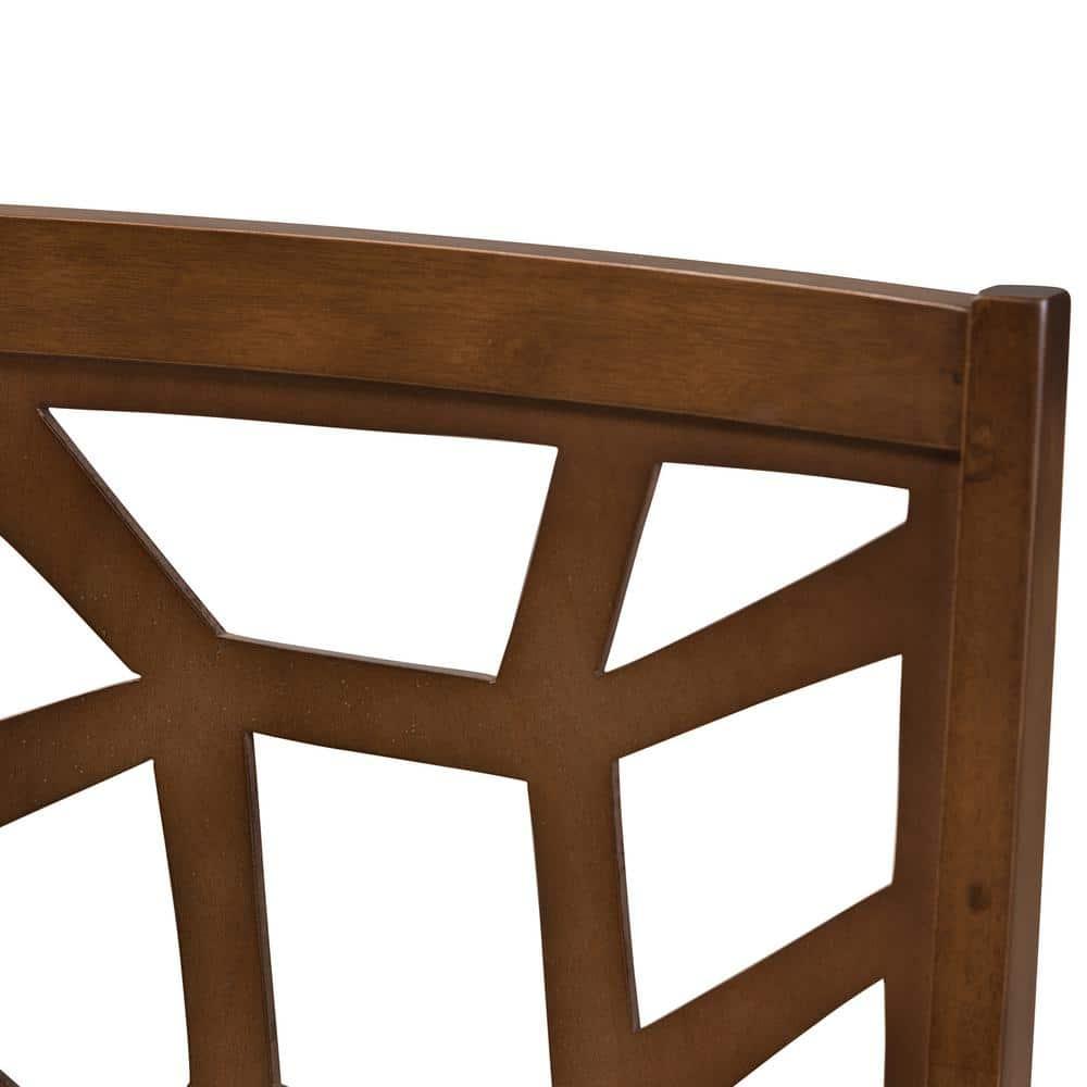 Set of 2 Abilene Midcentury Fabric Upholstered And Walnut Finished Dining Chairs Brown - Baxton Studio: Solid Rubberwood, Polyester Padding