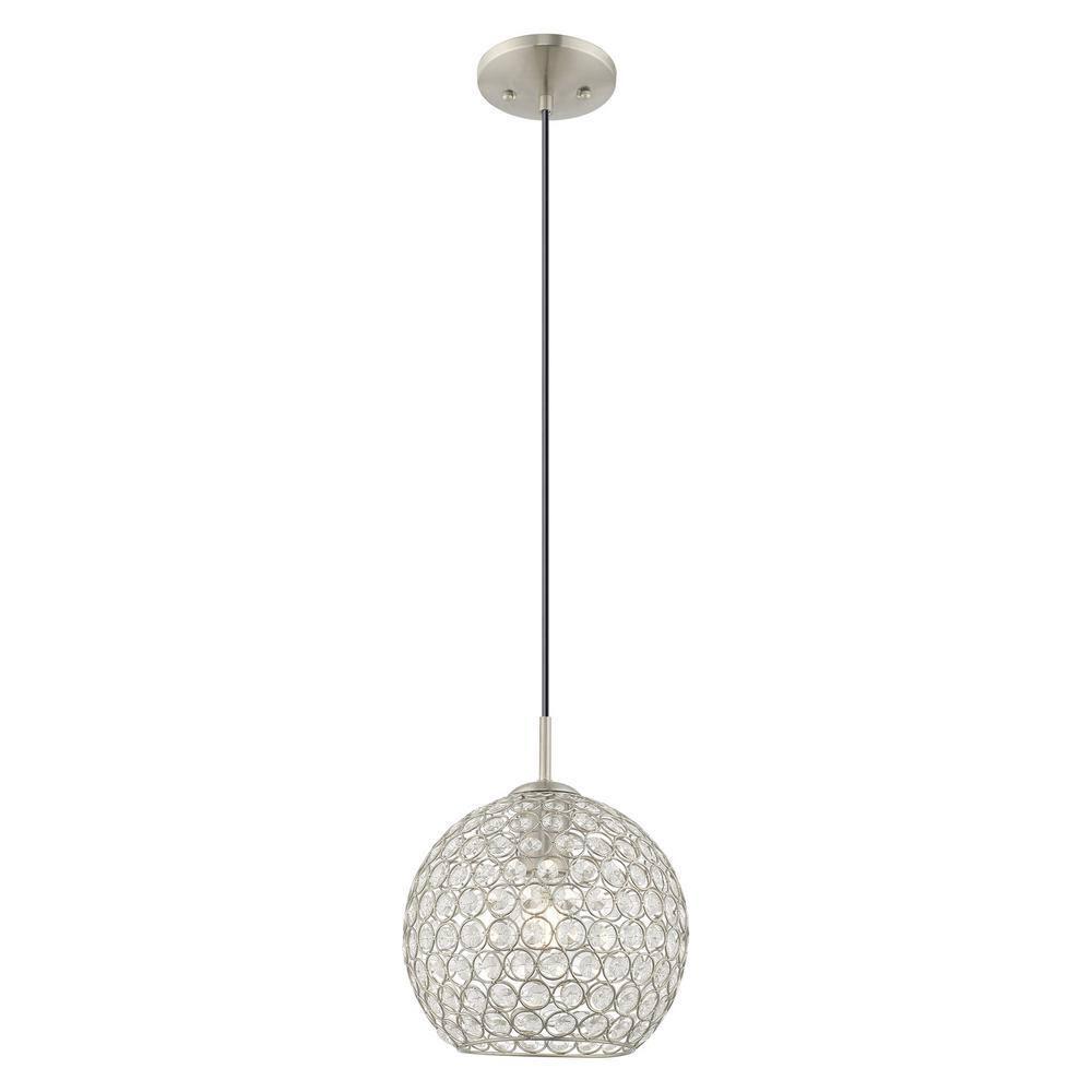Livex Lighting Cassandra 1 - Light Pendant in  Brushed Nickel