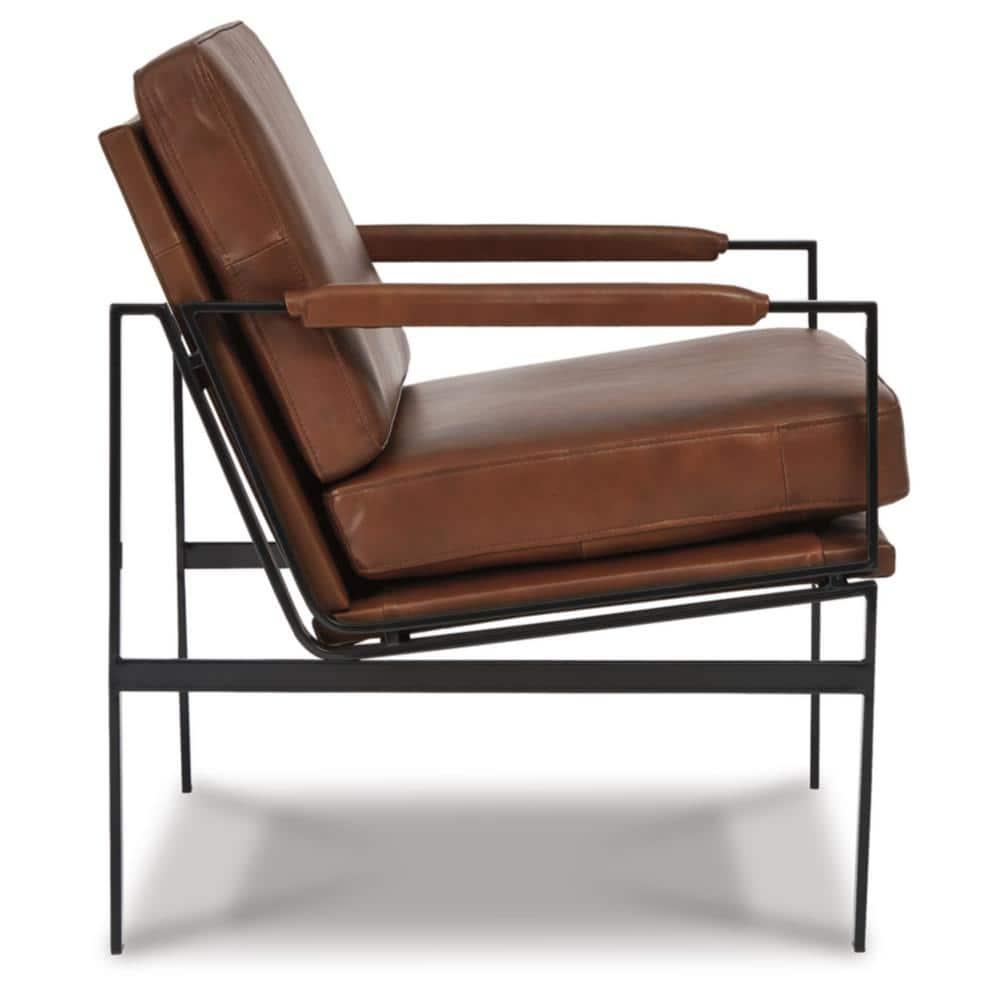 Signature Design by Ashley Contemporary Puckman Accent Chair Brown/Silver Finish
