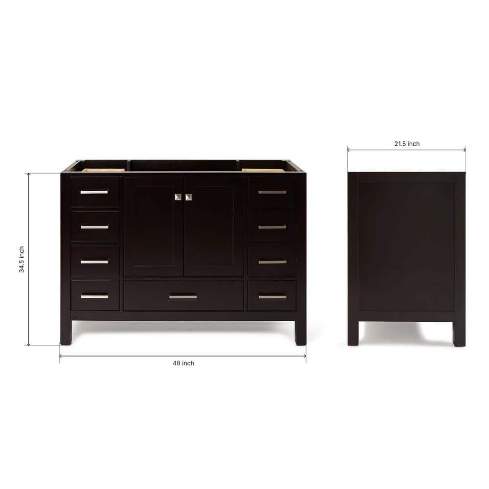 Ariel A049s-Bc Cambridge 48" Single Free Standing Vanity Cabinet Only - Brown