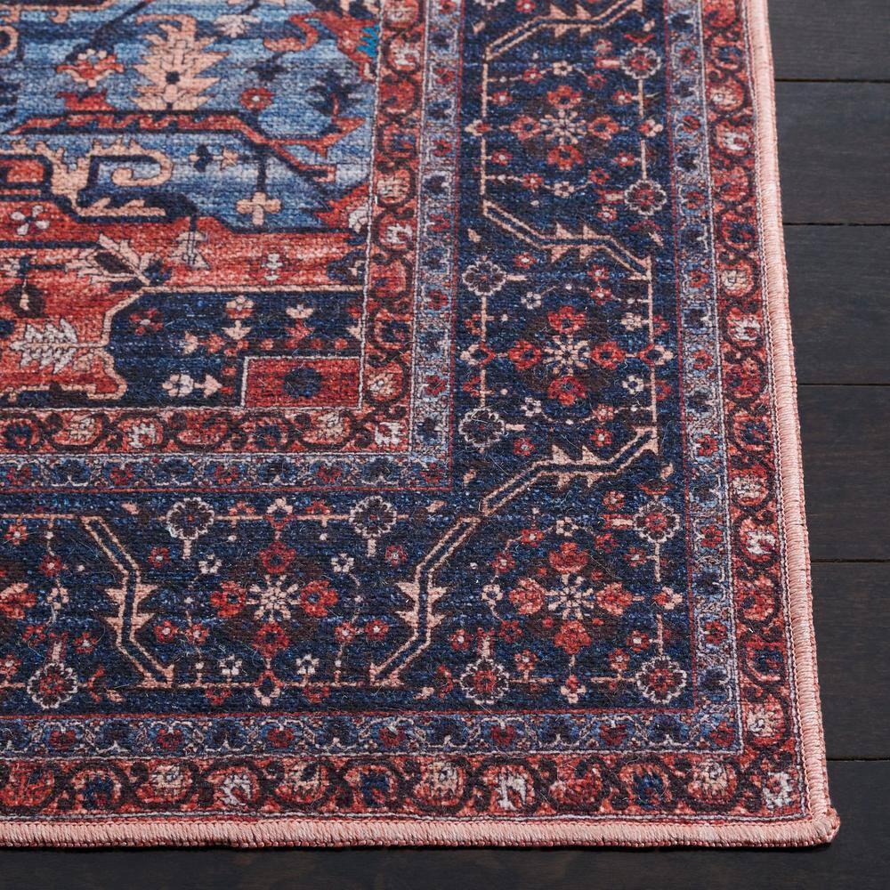Serapi SEP560 Power Loomed Machine Washable Skid-Resistant Indoor Accent Rug - Red/Navy - 3'3"x5' - Safavieh