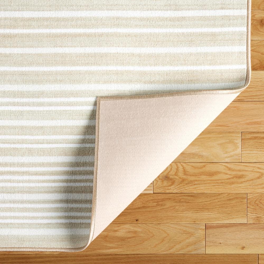 Town & Country Basic Layne Everwash Non-Slip Backing Area Rug Cream/Beige