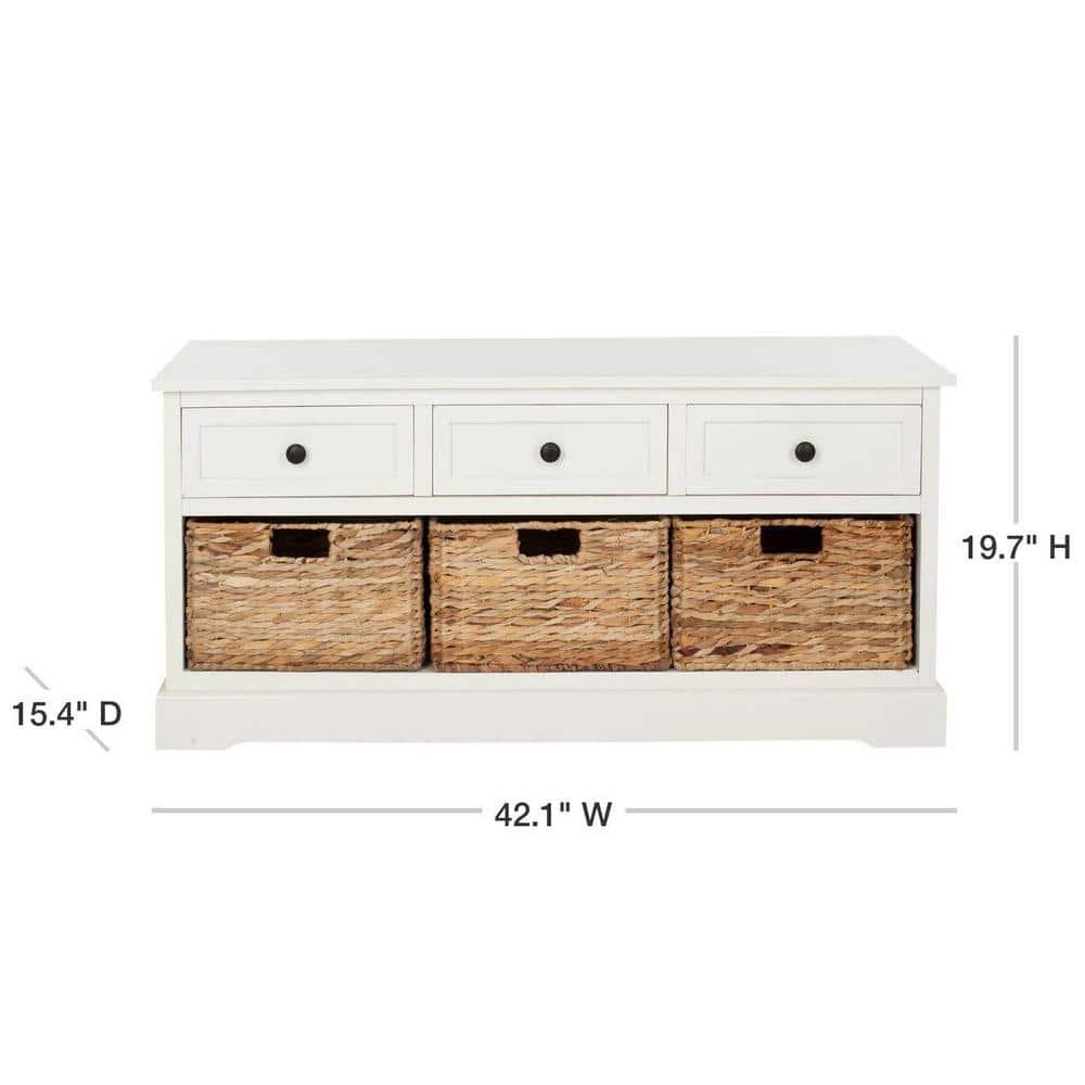 Adayla Solid Wood Drawers Storage Bench