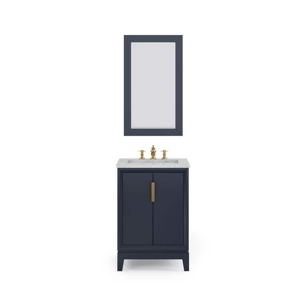 Elizabeth Collection 24 in. Bath Vanity in Monarch Blue With Vanity Top in Carrara White Marble - Vanity Only