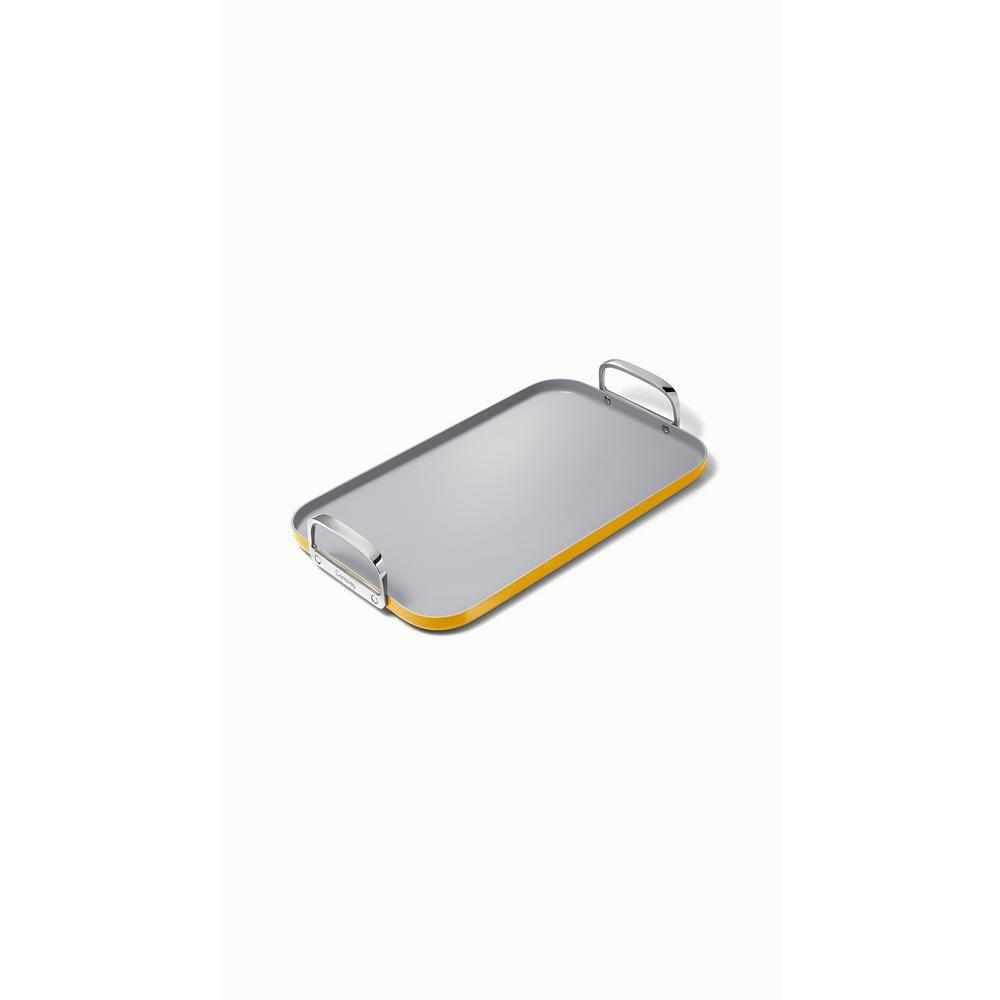 Caraway Home 11.73" Nonstick Square Double Burner Crepe Pan Marigold: Caraway Cookware, Griddle, Hand Wash, 1 Year Warranty