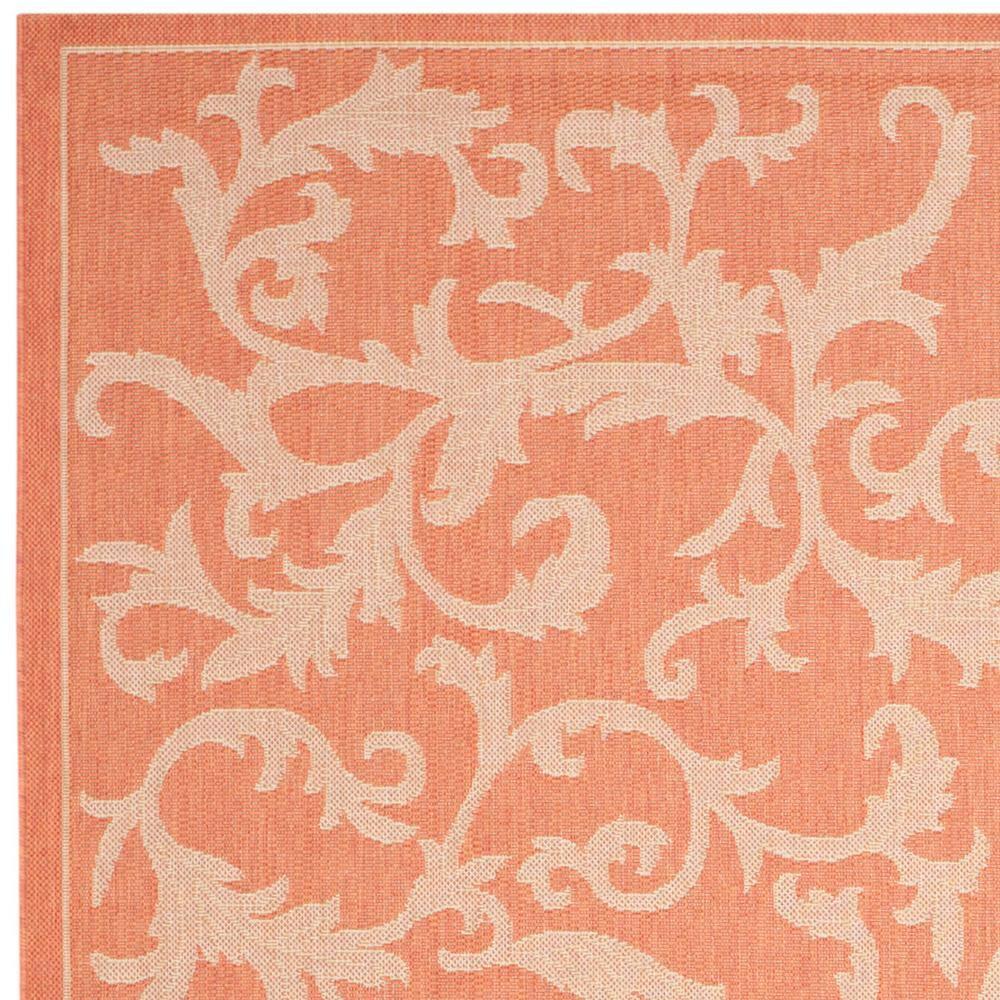 Courtyard CY2653 Power Loomed Indoor and Outdoor Area Rug - Terracotta/Natural - 9'x12' - Safavieh