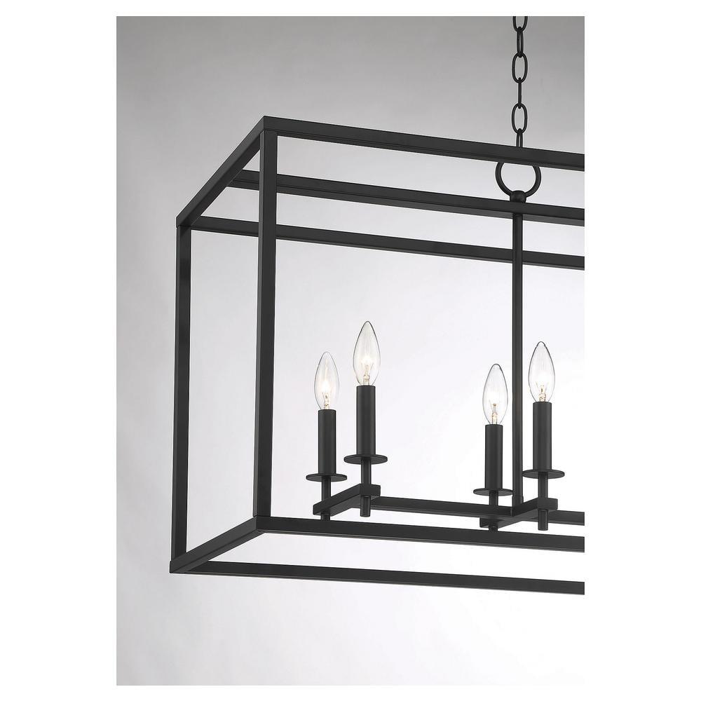 Trade Winds Mia 8-Light Outdoor Linear Chandelier in Matte Black