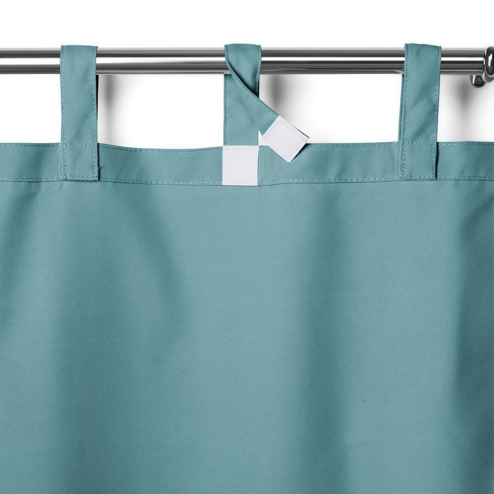 Matine Solid Indoor/Outdoor Single Window Curtain for Patio, Porch, Cabana - 52 x 108 - Mineral Blue - Elrene Home Fashions