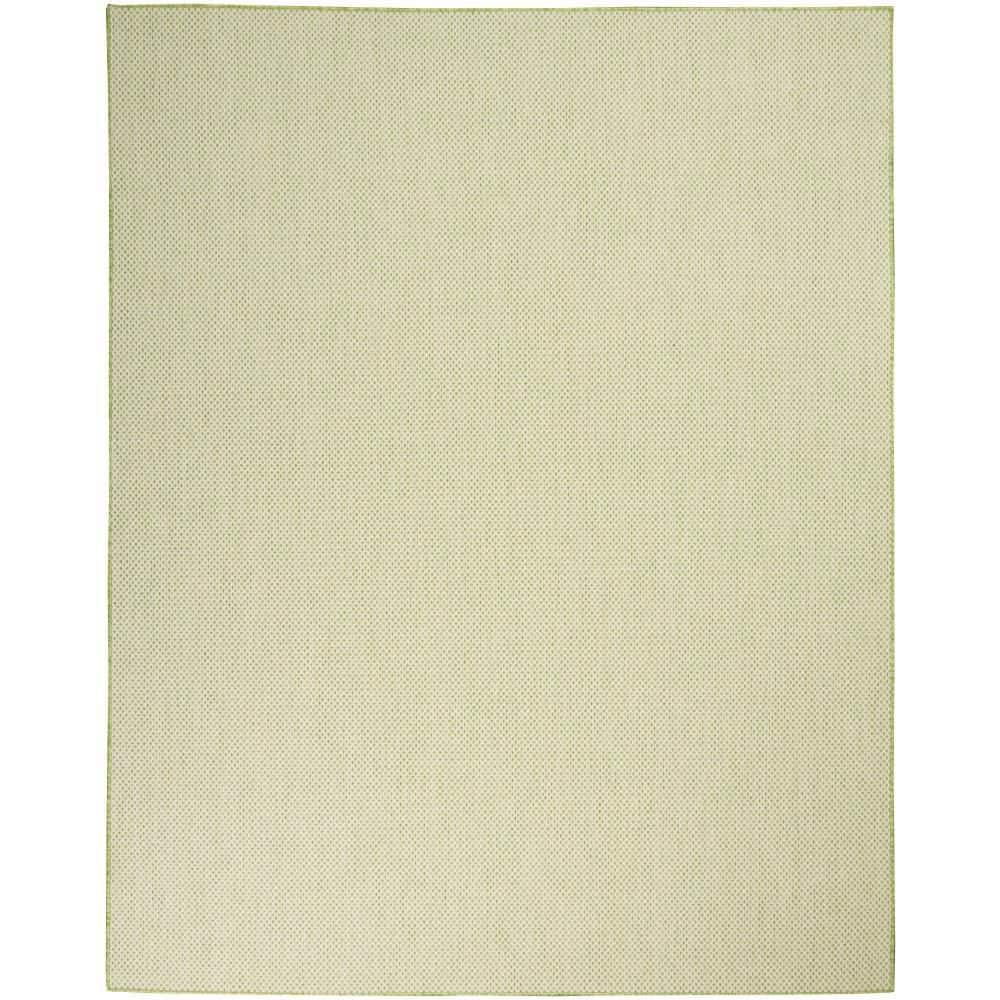Nourison Courtyard 9' x 12' Ivory Green All-over design Indoor/Outdoor Rug