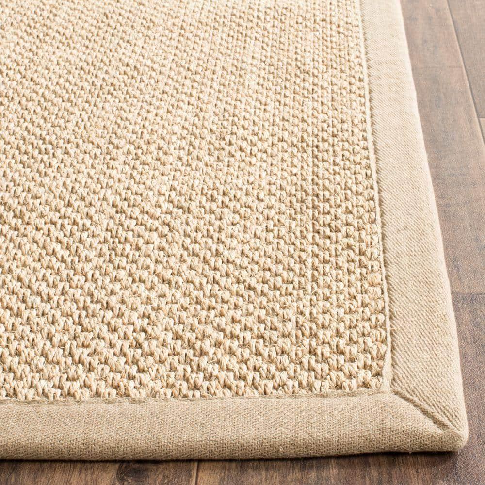 Natural Fiber NF141 Power Loomed Indoor Area Rug - Maize/Linen - 4'x4' - Safavieh.