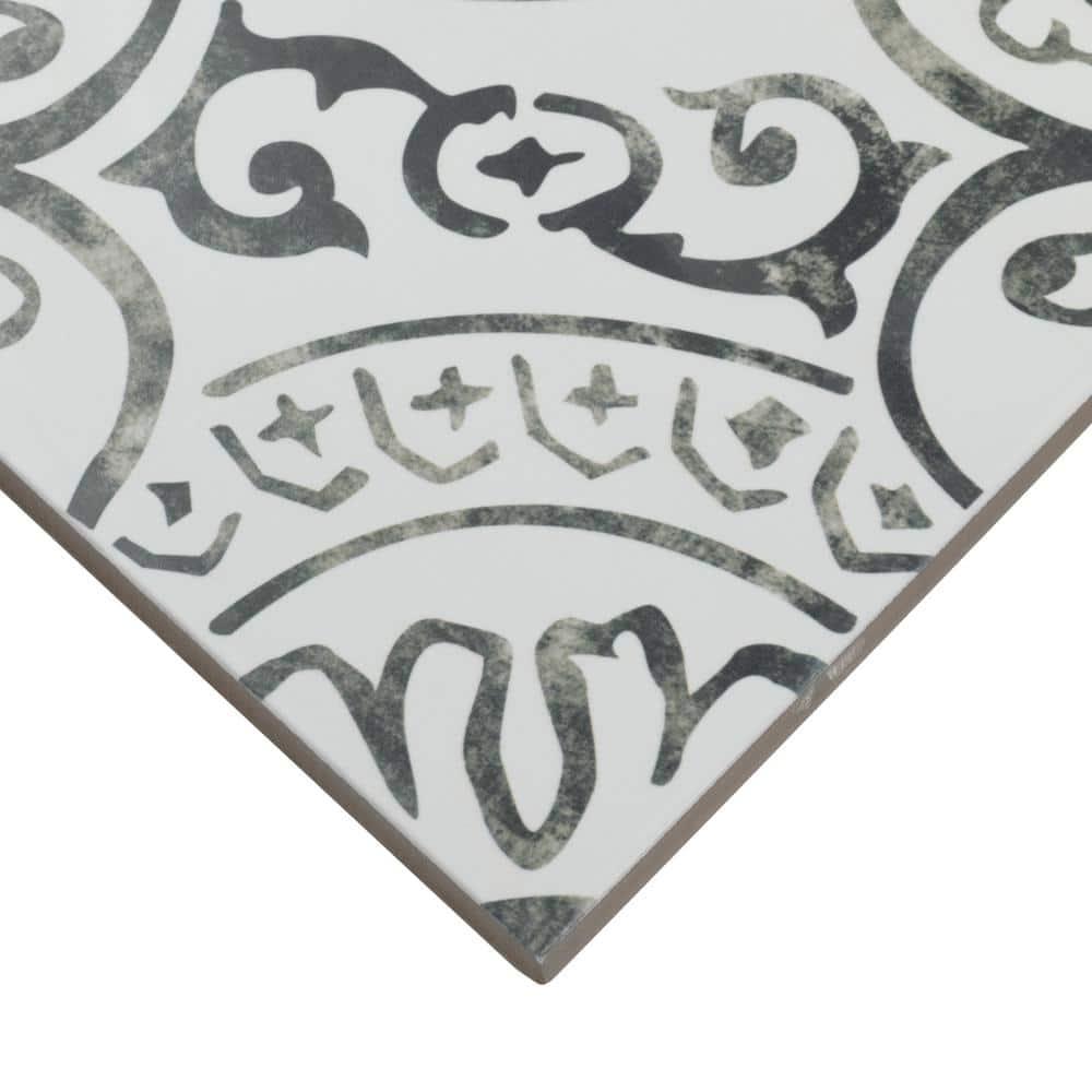 Amara 8" x 8" Encaustic Look Matte Porcelain Floor & Wall Tile