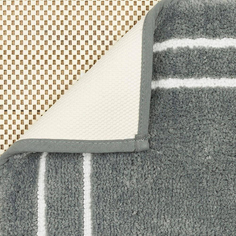 Mohawk Home His Knited Washable Polyester Non-Slip Bath Mat, Pewter, 2' x 3'4"