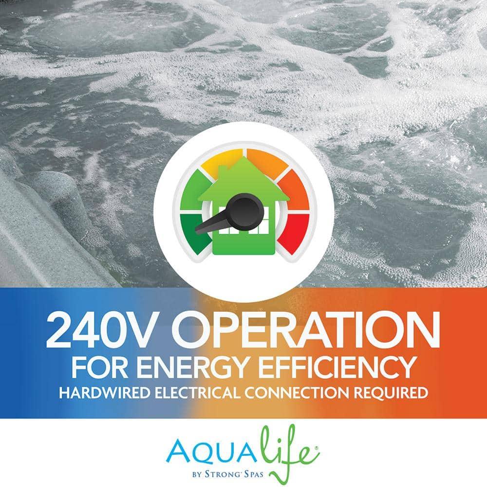 Aqualife® by Strong Spas® Ariana™ 6-Person 30-Jet Lounger Hot Tub Spa with Built-In Ice Bucket, 5 BHP 2-Speed Pump, LED Lighting, 4kW Stainless Steel Heater and Ozonator, Insulated Cover Included & Reviews | Wayfair