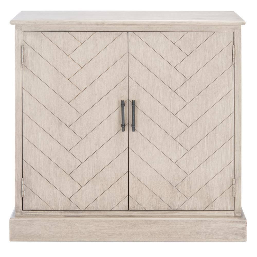 Peyton Greige Herringbone 2-Door Wooden Sideboard
