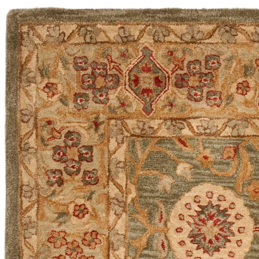SAFAVIEH Anatolia Trinity Traditional Wool Area Rug, Sage/Ivory, 6' x 9'