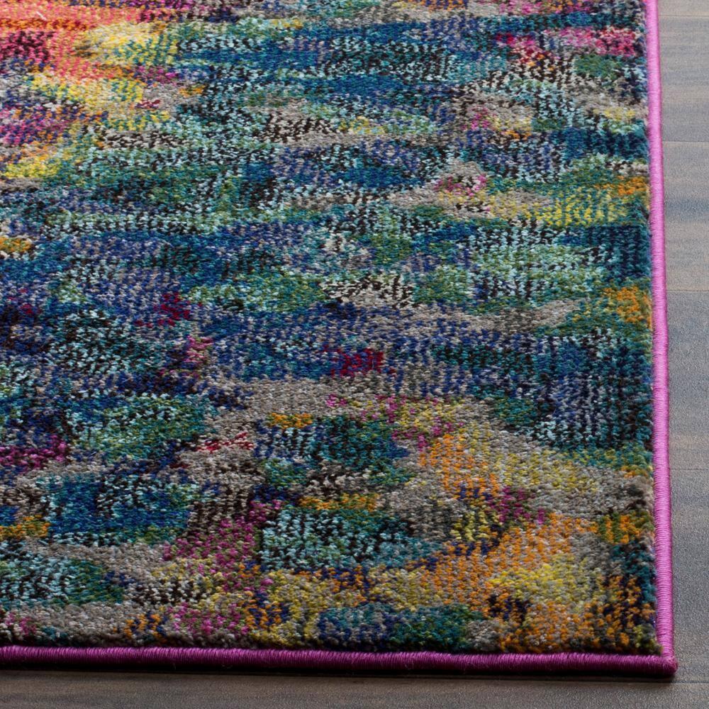Monaco MNC225 Power Loomed Indoor Runner Rug - Pink/Multi - 2'2"x10' - Safavieh