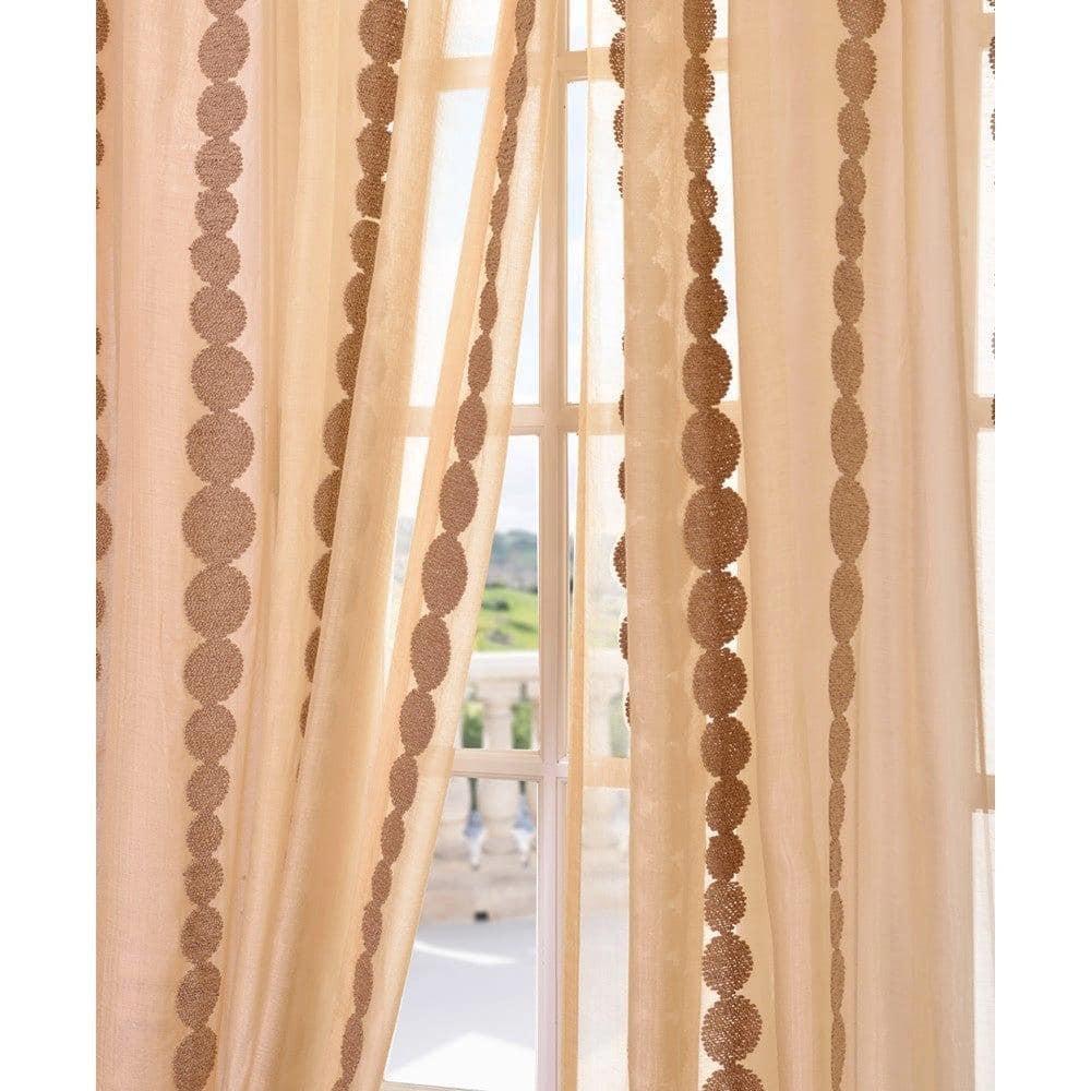 Hershman Embroidered Rod Pocket Sheer Curtains Single Panel Drapes