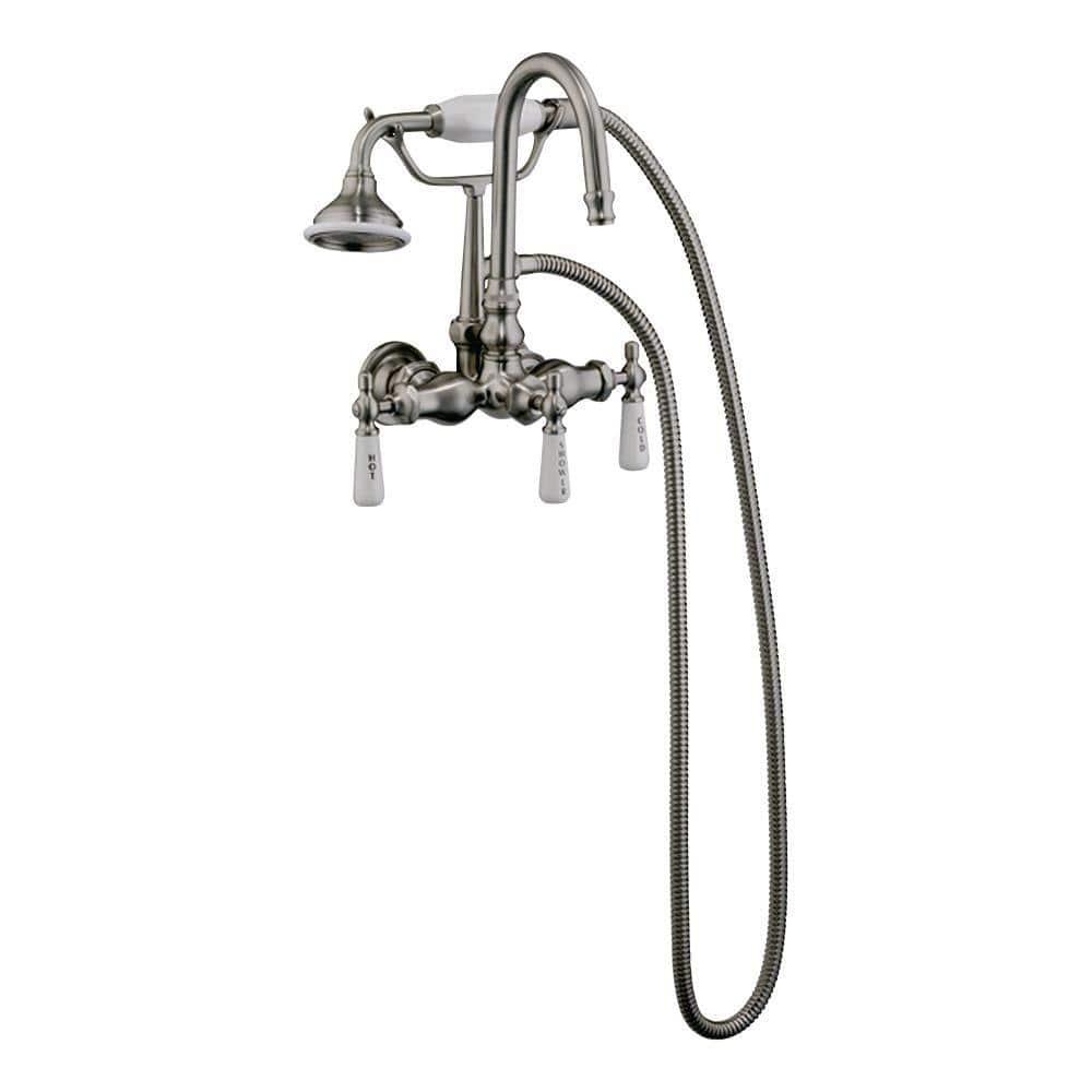Barclay Triple Handle Tub-Wall Mounted Clawfoot Tub Faucet 4022-PL-CP