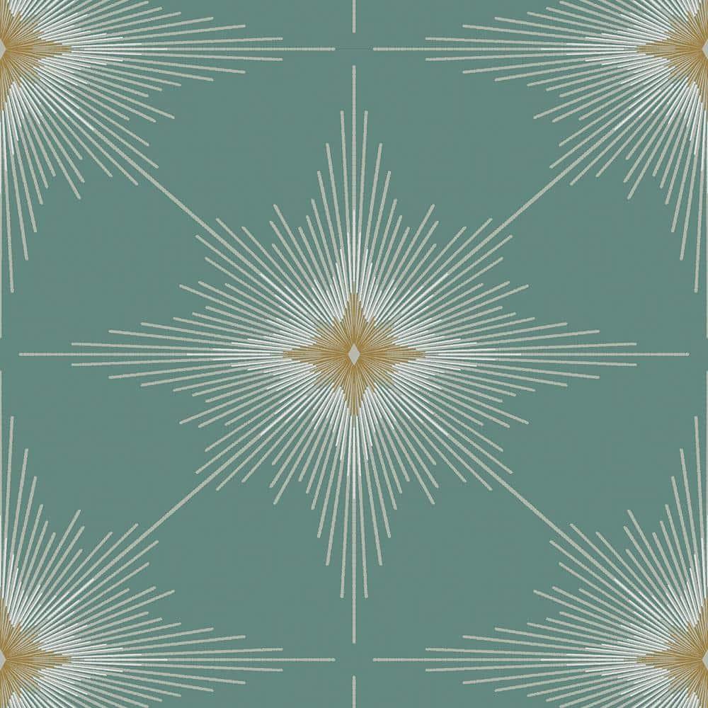 Seabreeze Blue Green Vinyl Geometric Peel and Stick Wallpaper