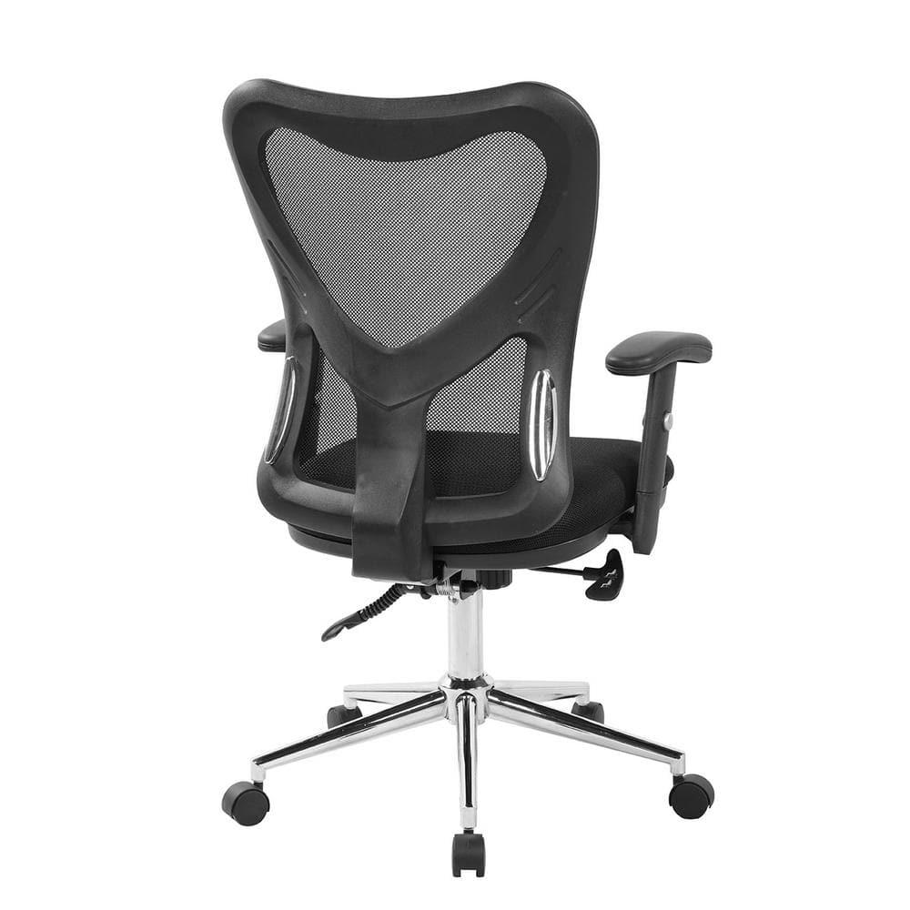 Techni Mobili High Back Mesh Office Chair with Chrome Base, Black RTA-0098M-BK