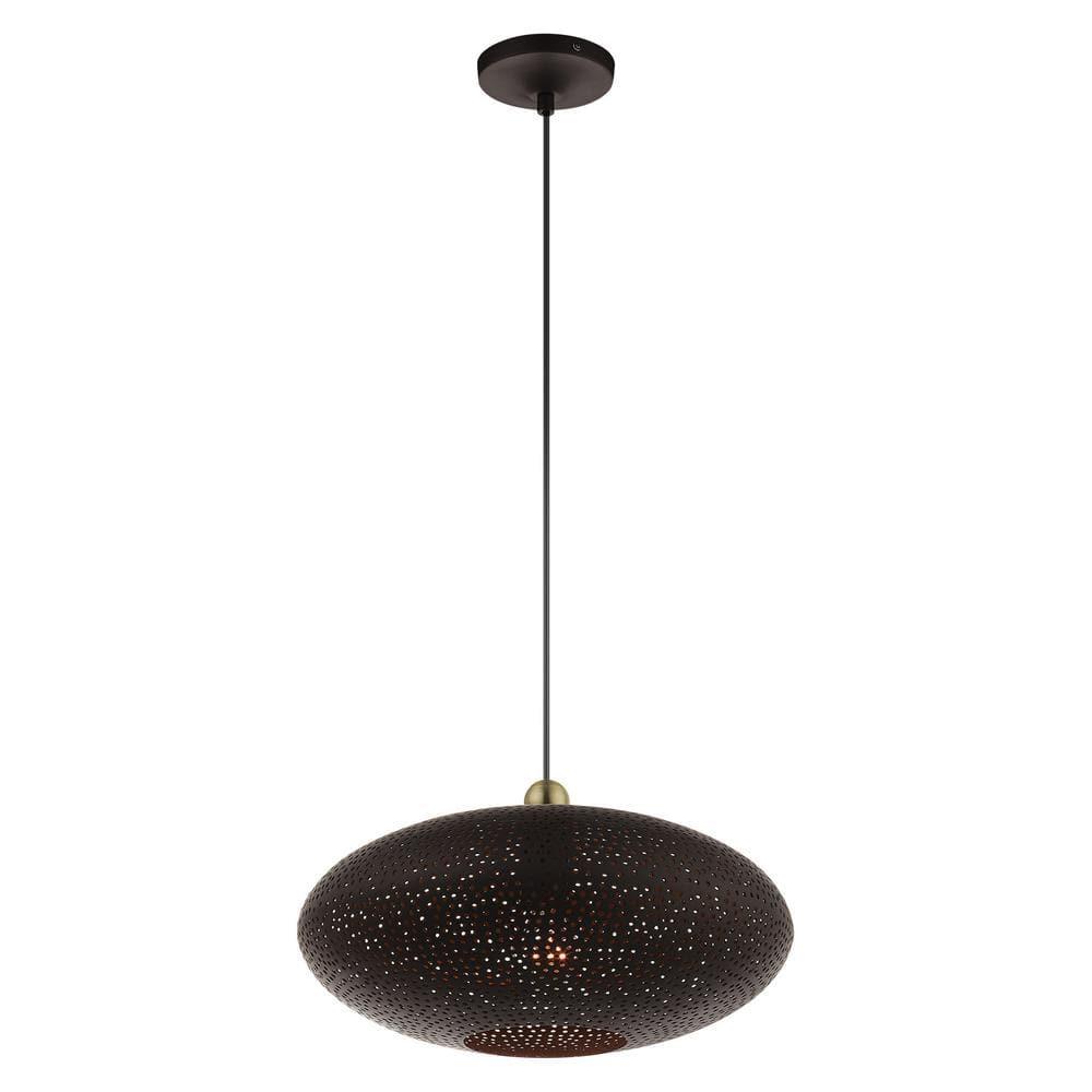 Dublin 16" Wide Bronze Metal Oval Pendant Light