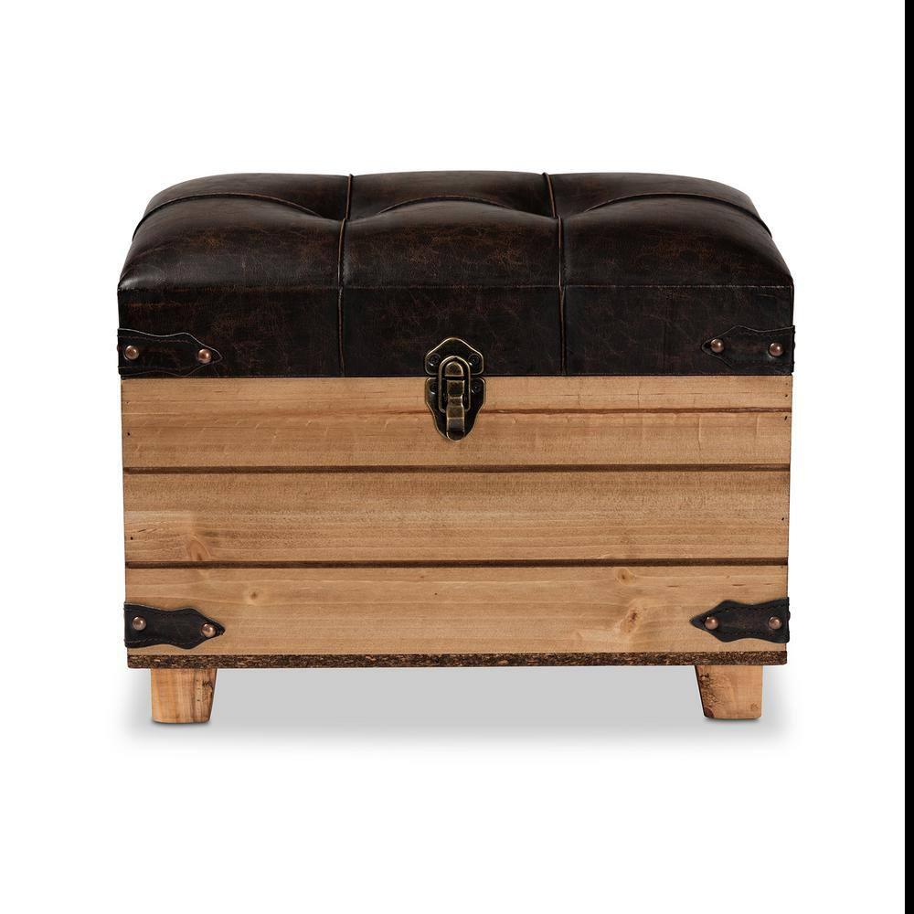 Skyline Decor Edmund Faux Leather Ottoman