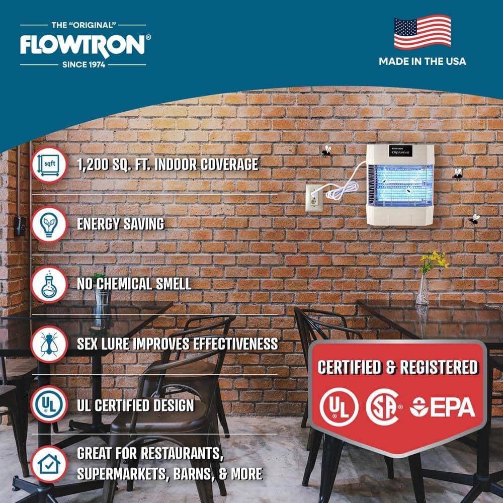 Flowtron Diplomat Indoor Bug Zapper, 1200 Sq Ft Electric Fly & Insect Killer W/80W UV Light & More