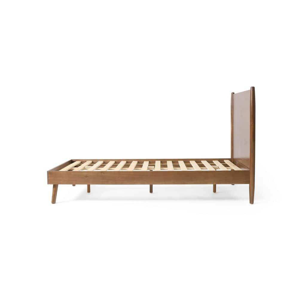 GDF Studio OkiOKi Mid Century Wood Bed, Medium Brown Full