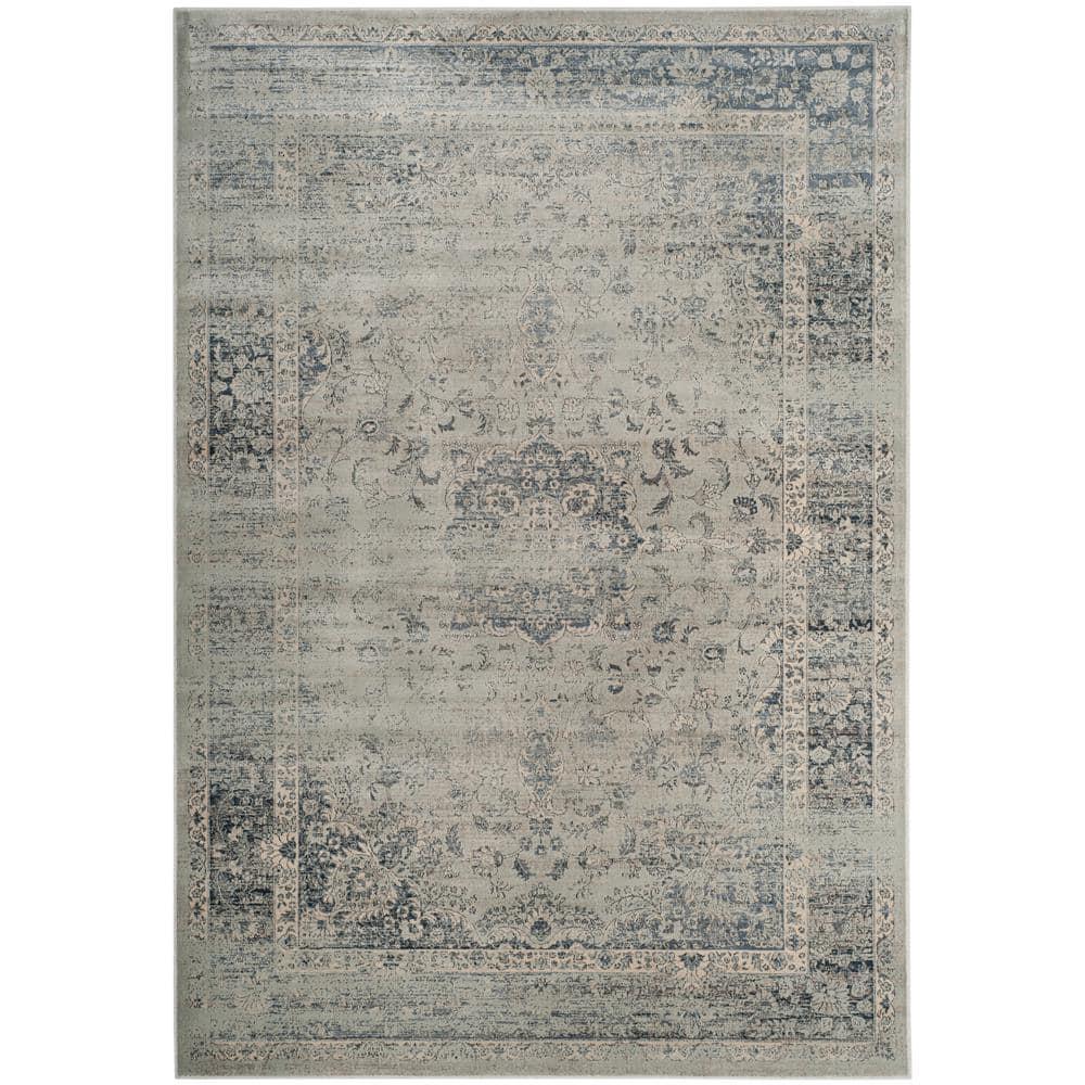 Vintage VTG113 Power Loomed Indoor Skid-Resistant Area Rug - Light Blue - 5'3"x7'6" - Safavieh
