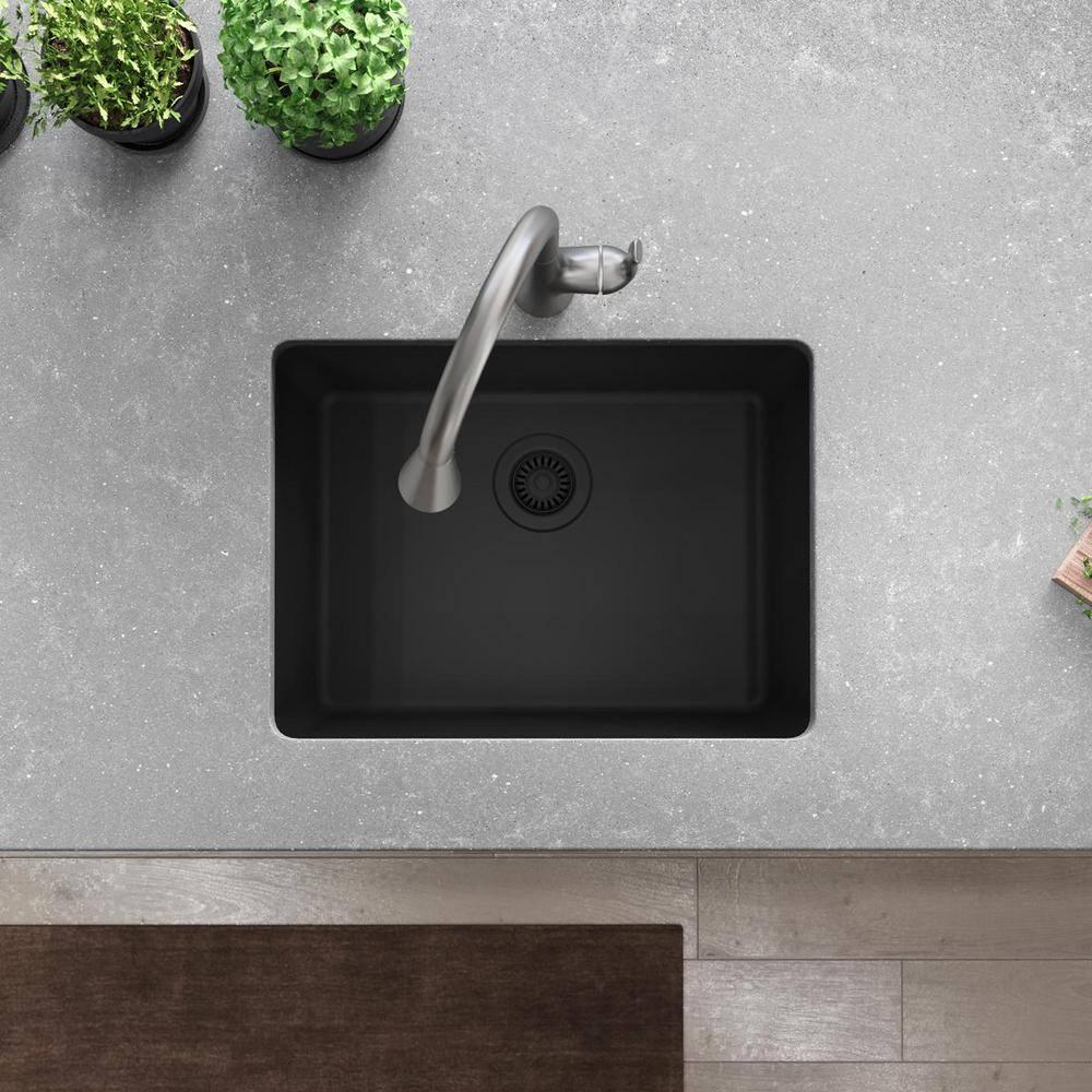 Elkay Quartz Classic 24-5/8" x 18-1/2" x 9-1/2" Single Bowl Undermount Sink, Graphite