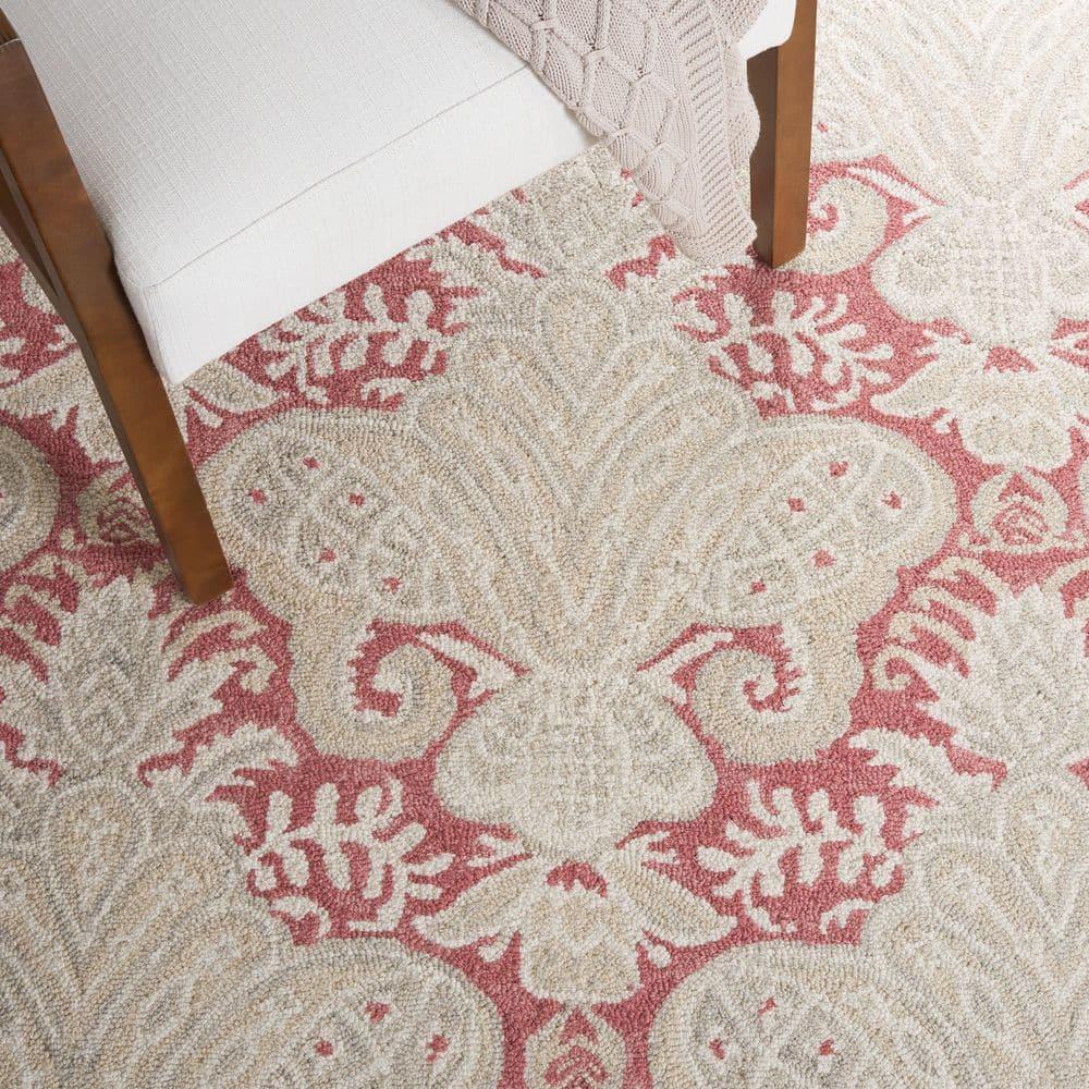 Micro-Loop MLP539 Hand Tufted Indoor Area Rug - Pink/Beige - 5'x5' - Safavieh