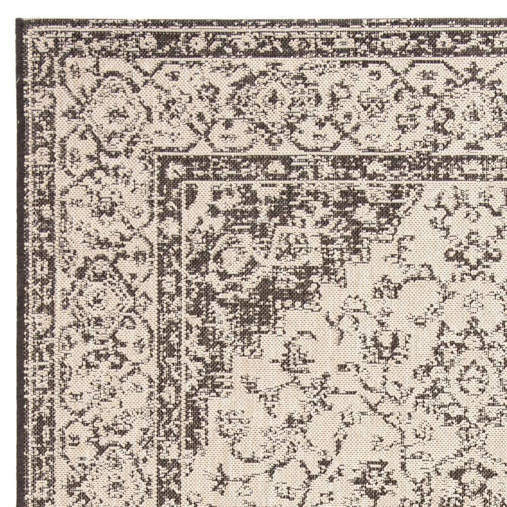 Safavieh Beach House Mai Traditional Outdoor Area Rug, Cream/Brown, 5'3" x 7'6"