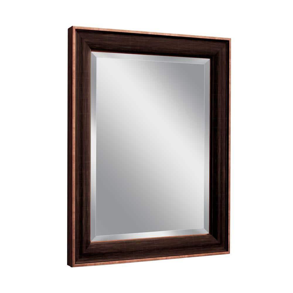 Head West Oil rubbed Bronze Framed Beveled Accent Wall Vanity Mirror - 28 x 34
