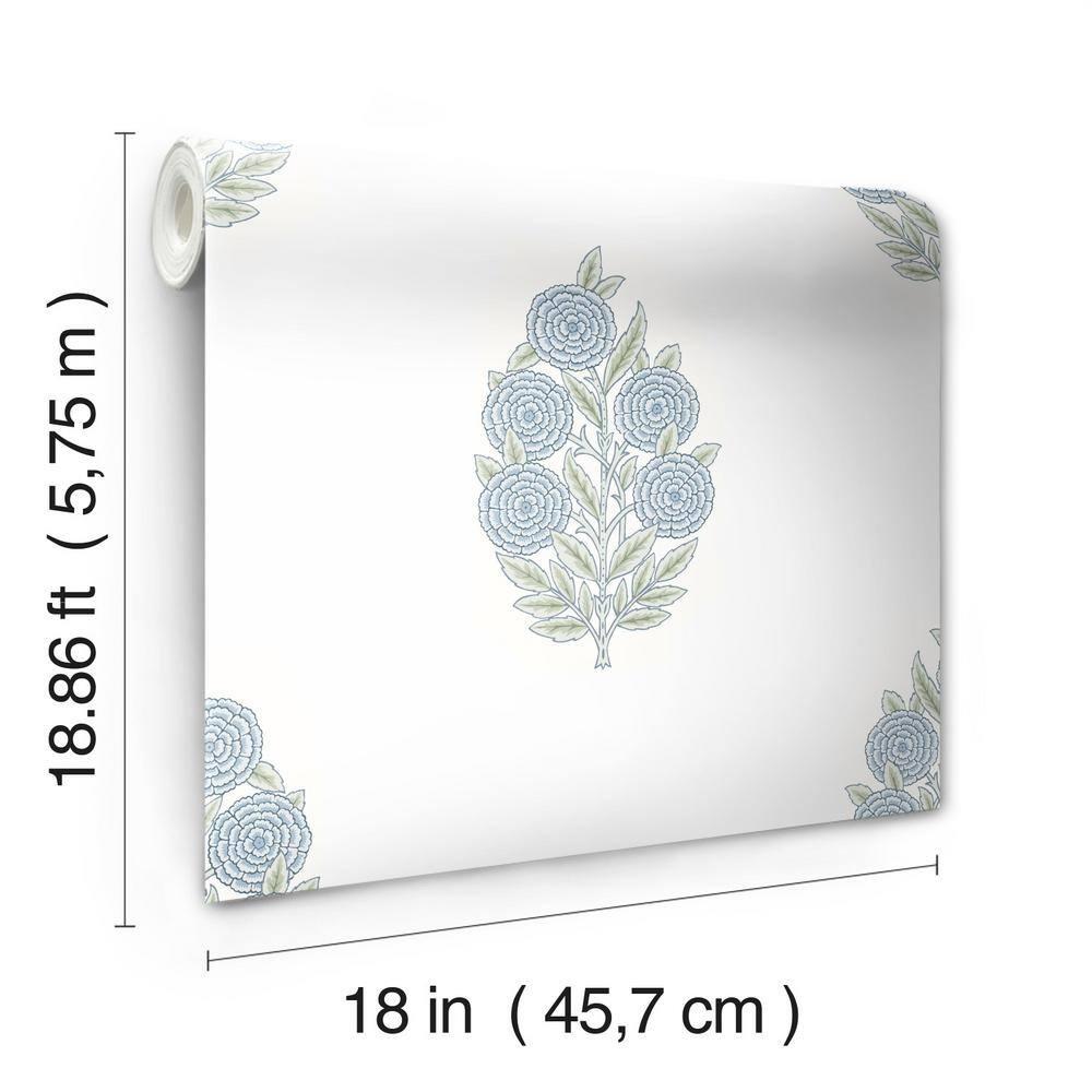 Dutch Floral Peel + Stick Wallpaper by Tamara Day - Blue