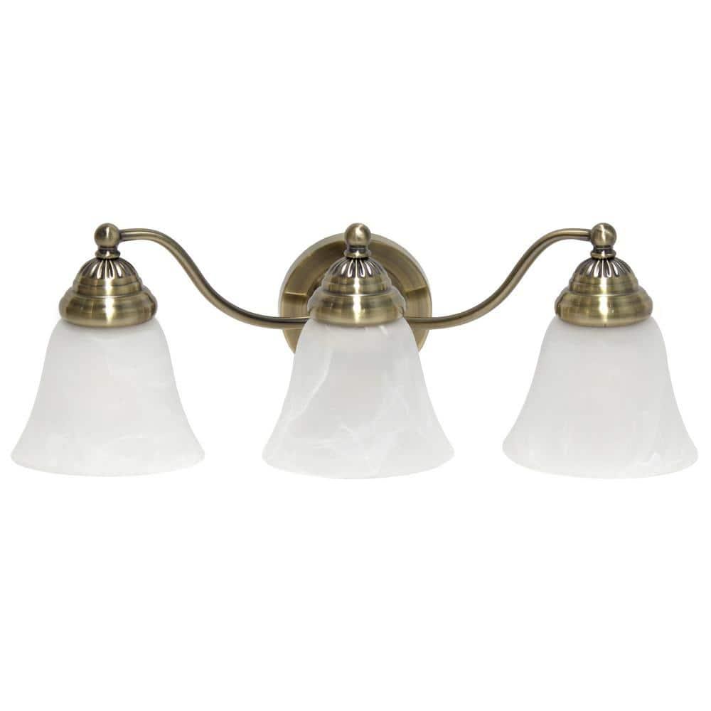 Traditional 3 Light Curved Metal Vanity Wall Light Fixture, ETL Listed - Lalia Home