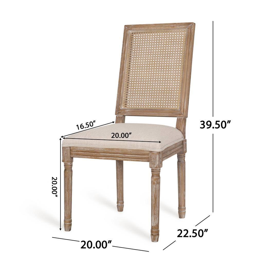 Noble House Beckstrom Indoor French Wood Dining Chair, Set of 2, Beige, Natural