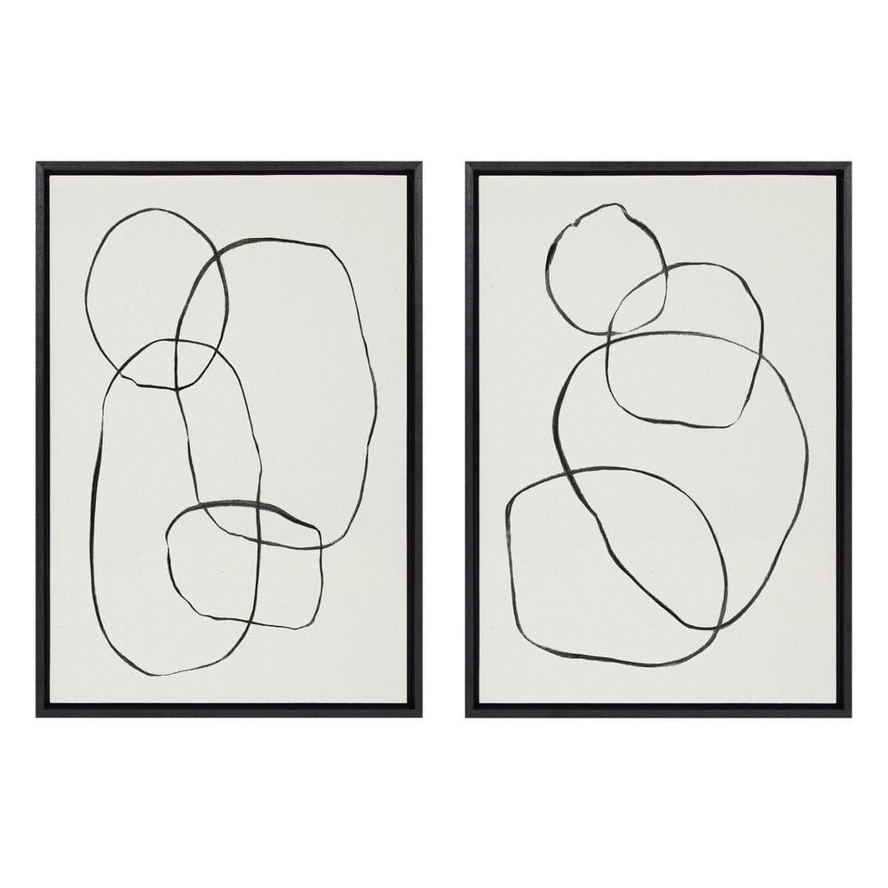 Kate and Laurel " 871 Modern Circles Flinen (left) & 869 Going In Circles Flinen (right) " by Teju Reval 2 - Pieces