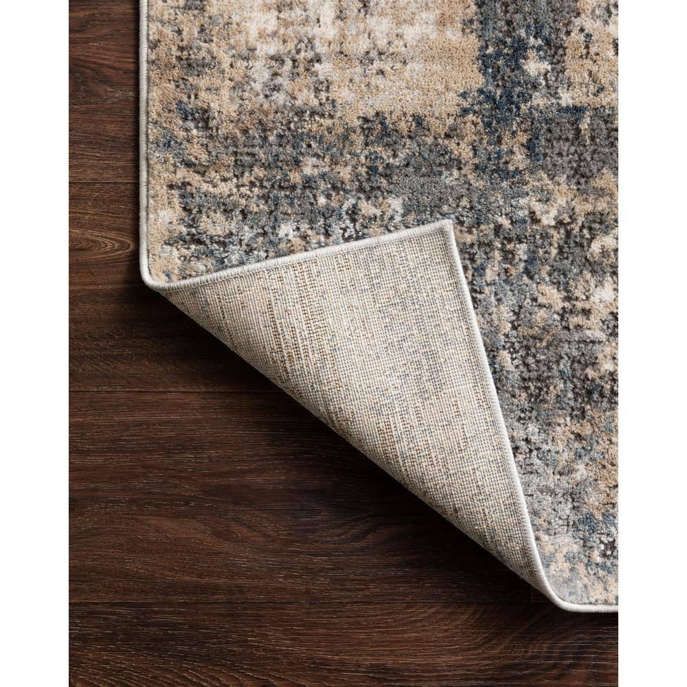 Ivory and Mist Abstract Rectangular Synthetic Area Rug, 7'-11" x 10'-6"