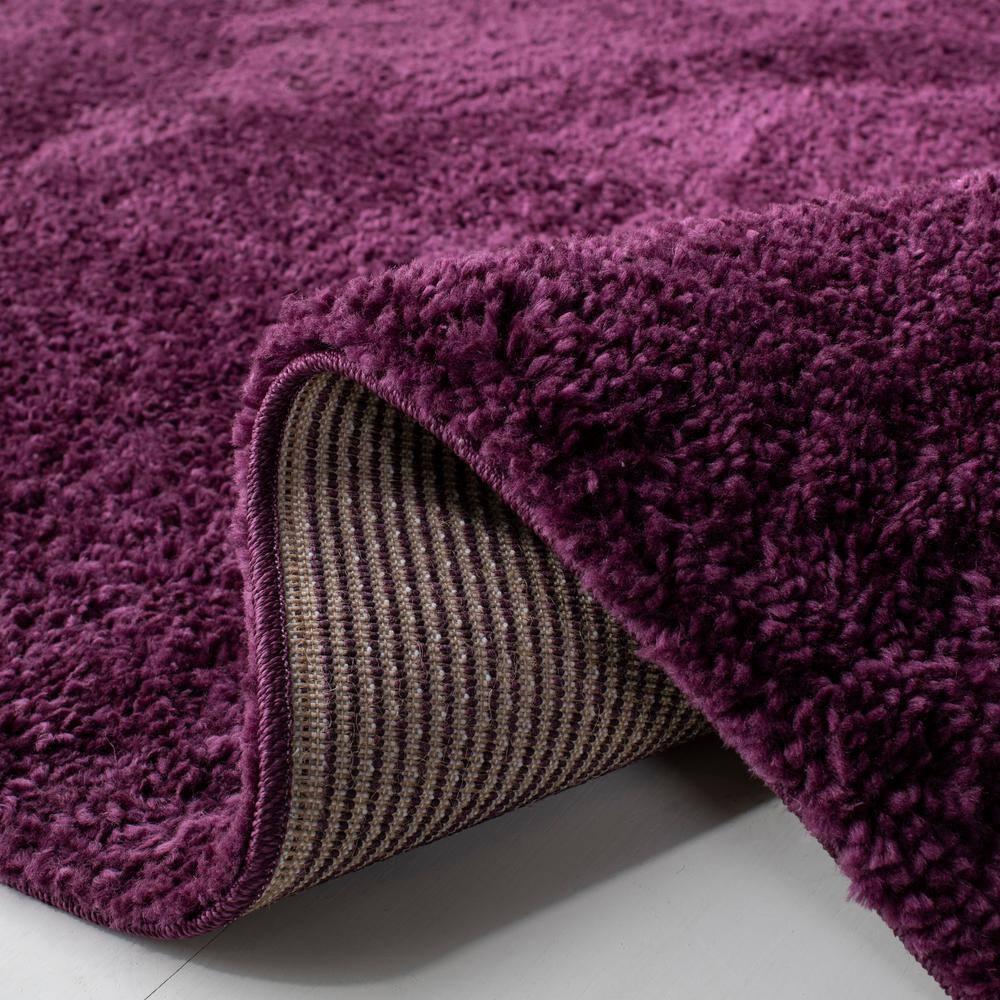 SAFAVIEH August Carlene Solid Plush Shag Area Rug, Purple, 6'7" x 6'7" Square