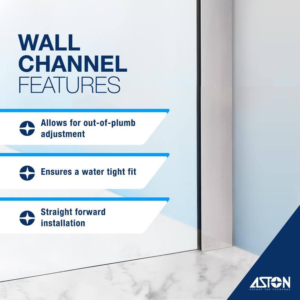 Aston Bromley Semi-frameless Rectangle Hinged Shower Enclosure SEN967EZ-SS-483438-10
