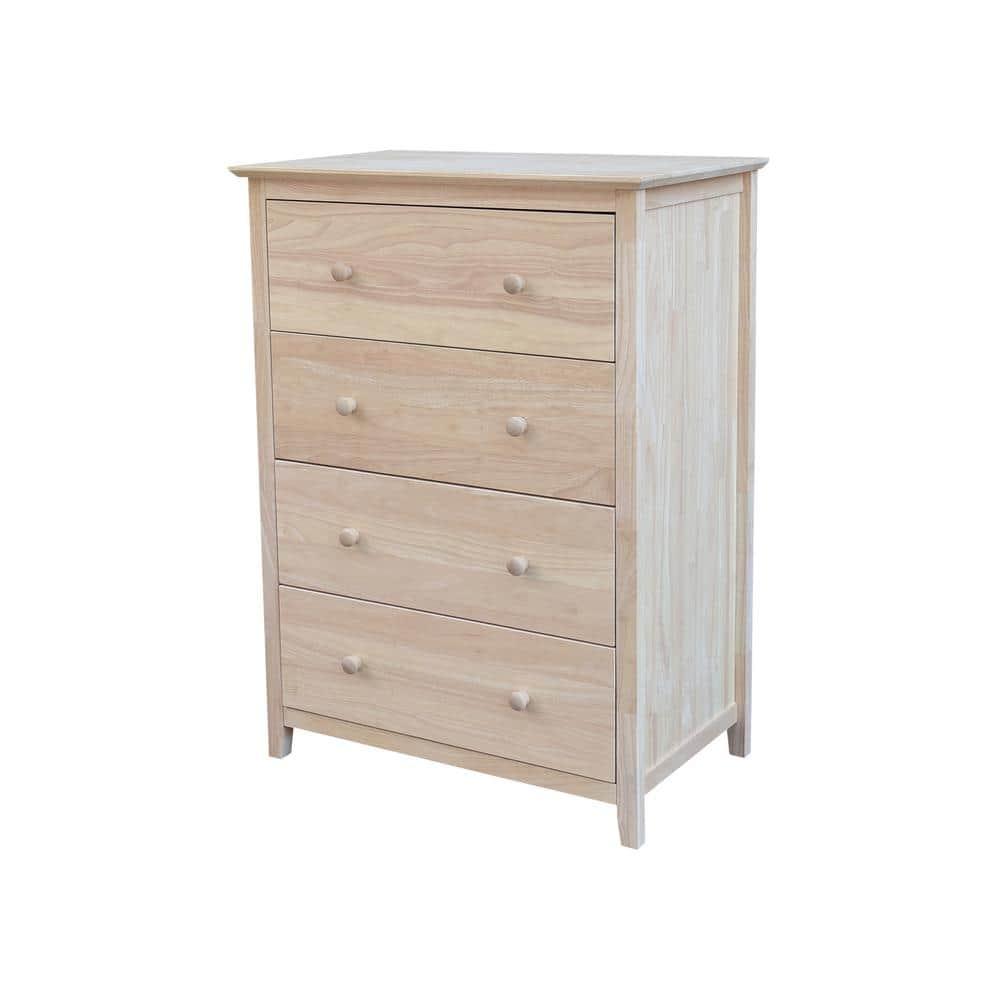Brooklyn 4-Drawer Unfinished Wood Chest of Drawers