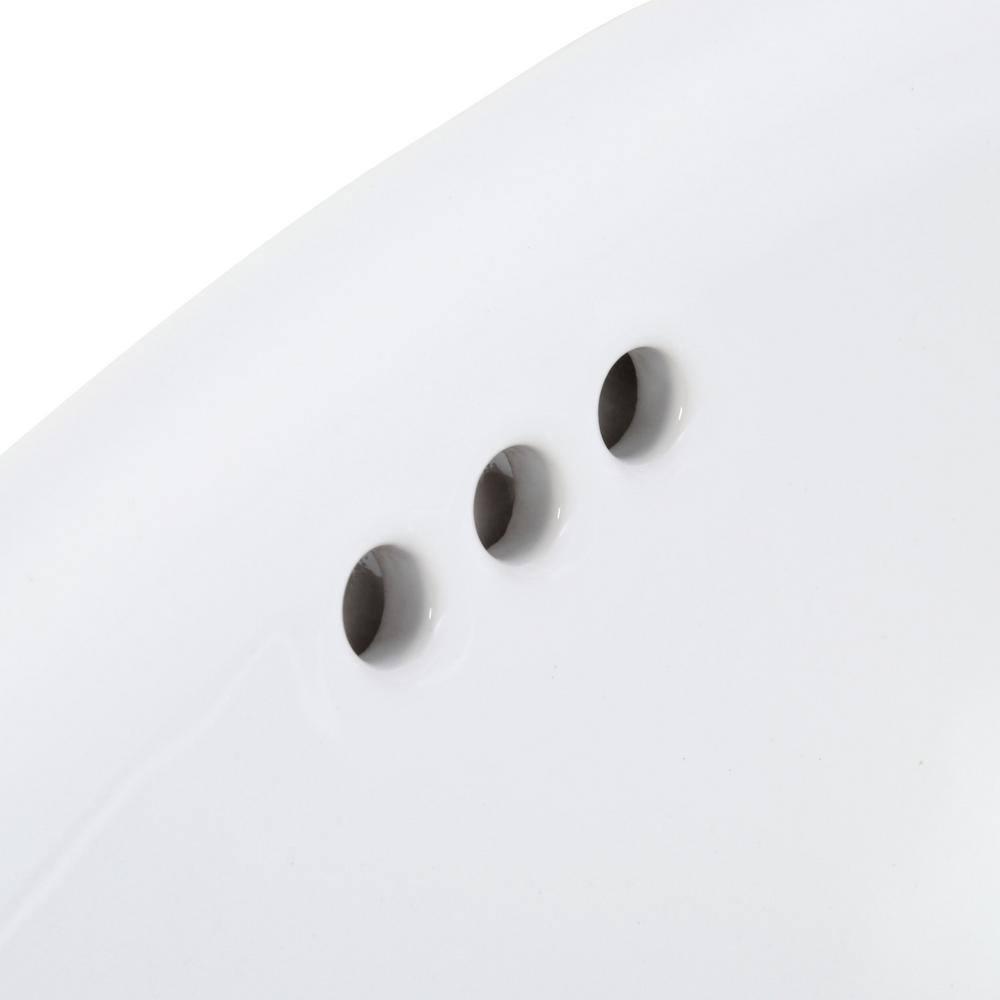 Serif® Ceramic Oval Drop-In Bathroom Sink with Overflow