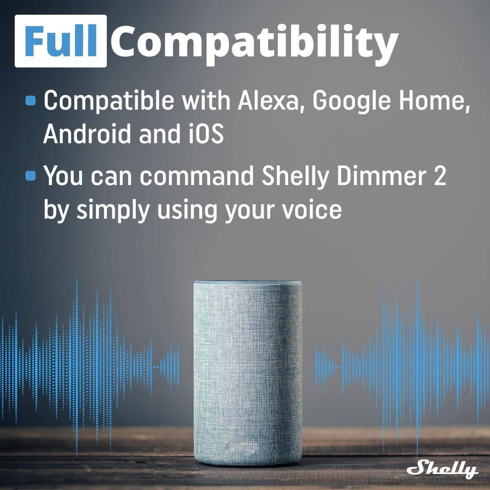 Shelly Dimmer 2 WiFi Smart Dimmer Switch with Power Monitoring