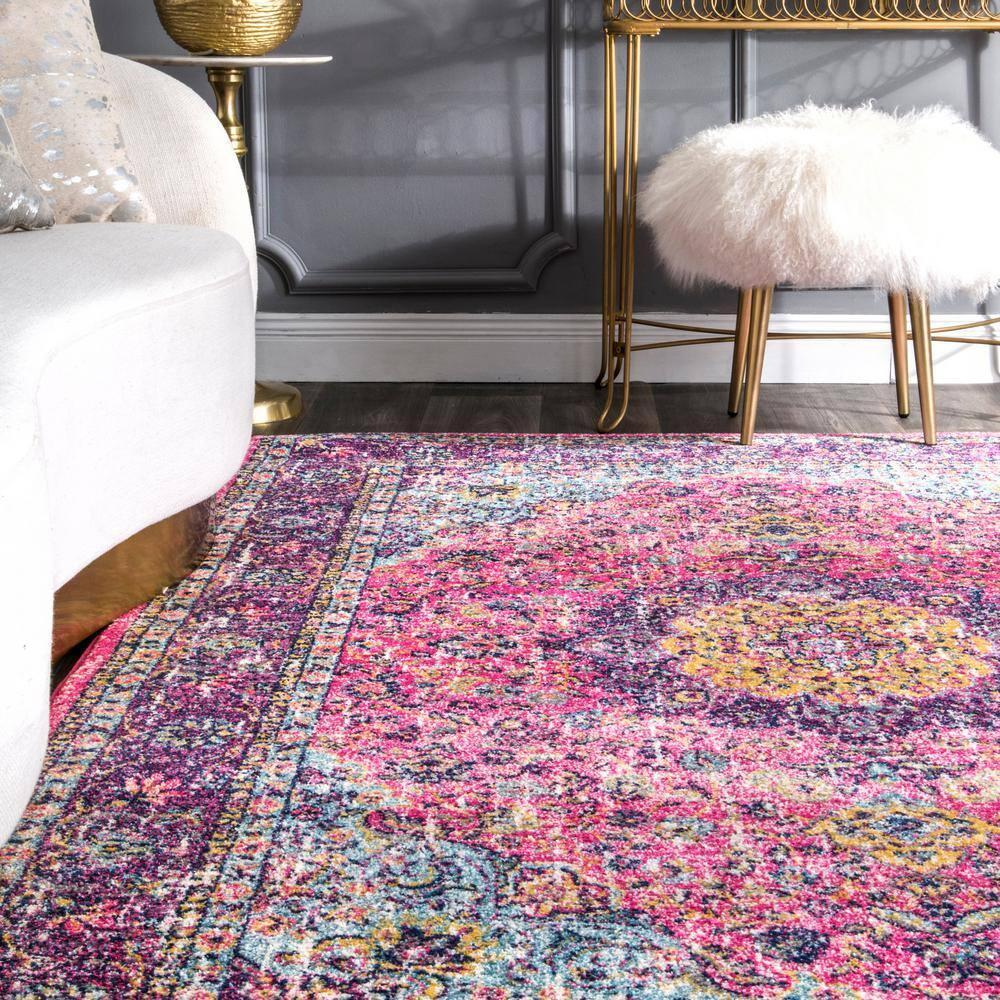 Nuloom Verona Vintage Persian Indoor Area Rug, 5' x 7' 5", Fuchsia