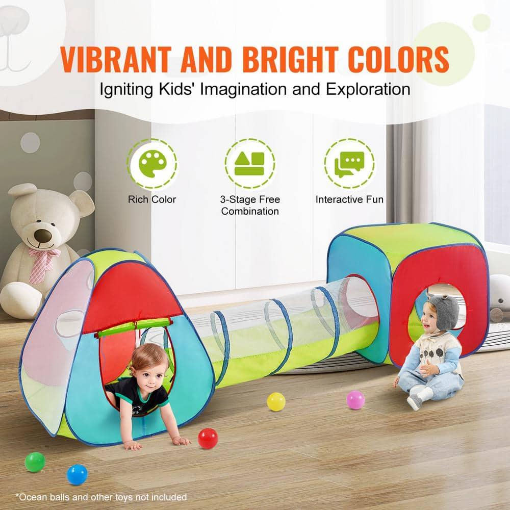 3 in 1 Kids Play Tent with Tunnel, Multi Color