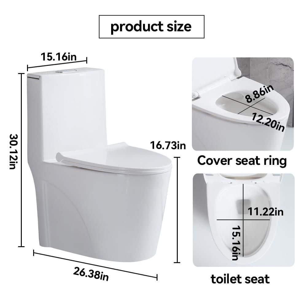 Small Compact One Piece Toilet Dual Flush