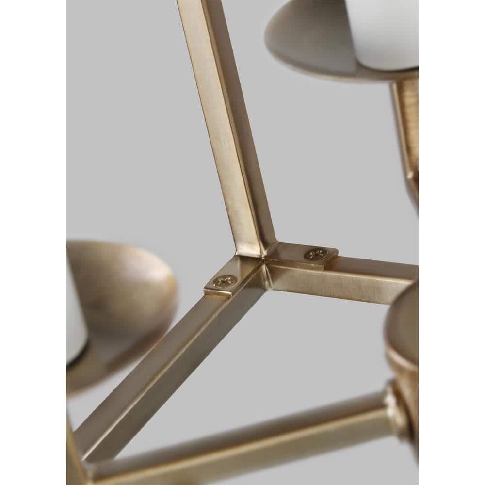 Dianna Satin Brass 4-Light Lantern with LED Bulbs
