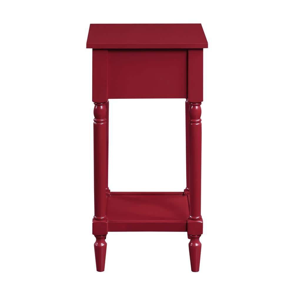 Convenience Concepts French Country Khloe 1 Drawer Accent Table with Shelf, Cranberry Red
